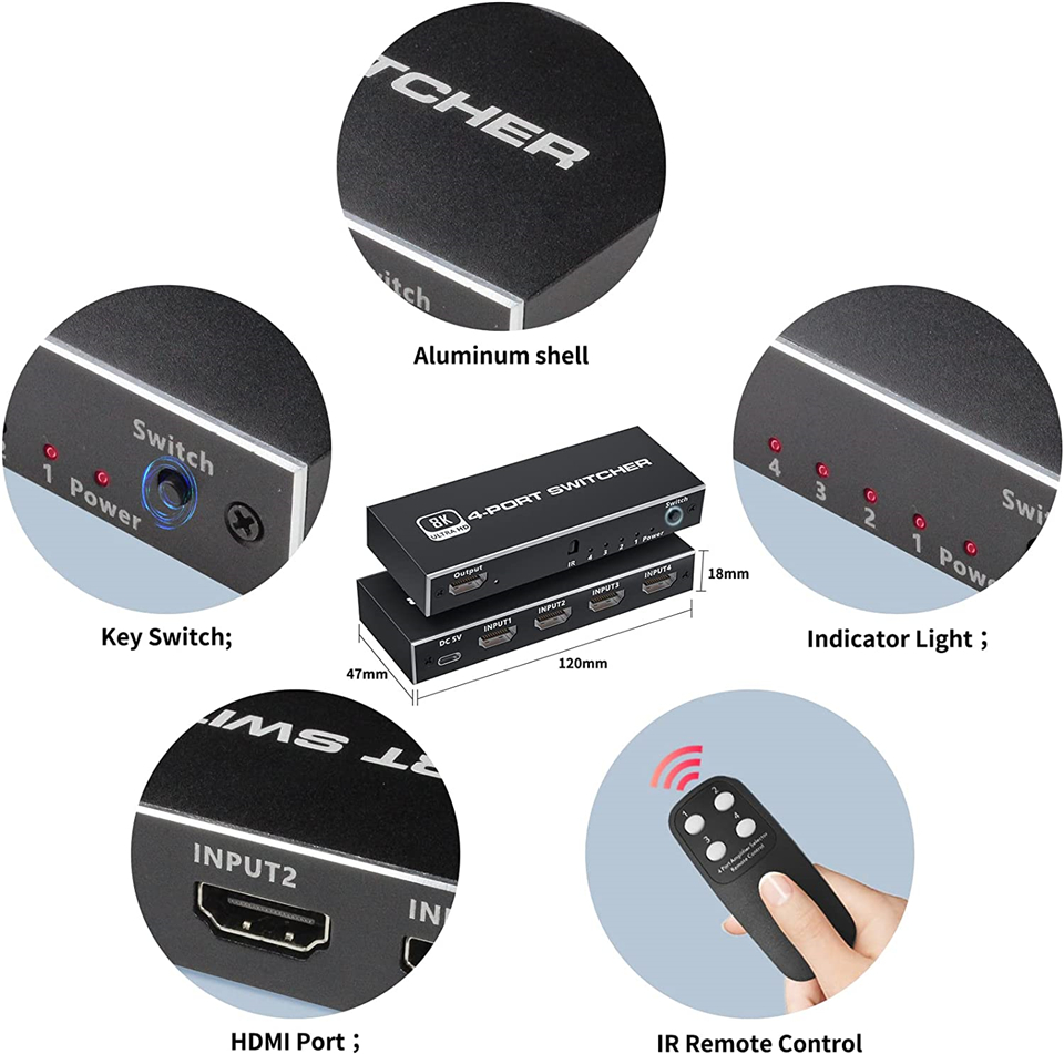 2026 Switcher HDMI 2.1-compati - Hdmi Splitter 1 In 4 Out 4K 60Hz recensie en prijs