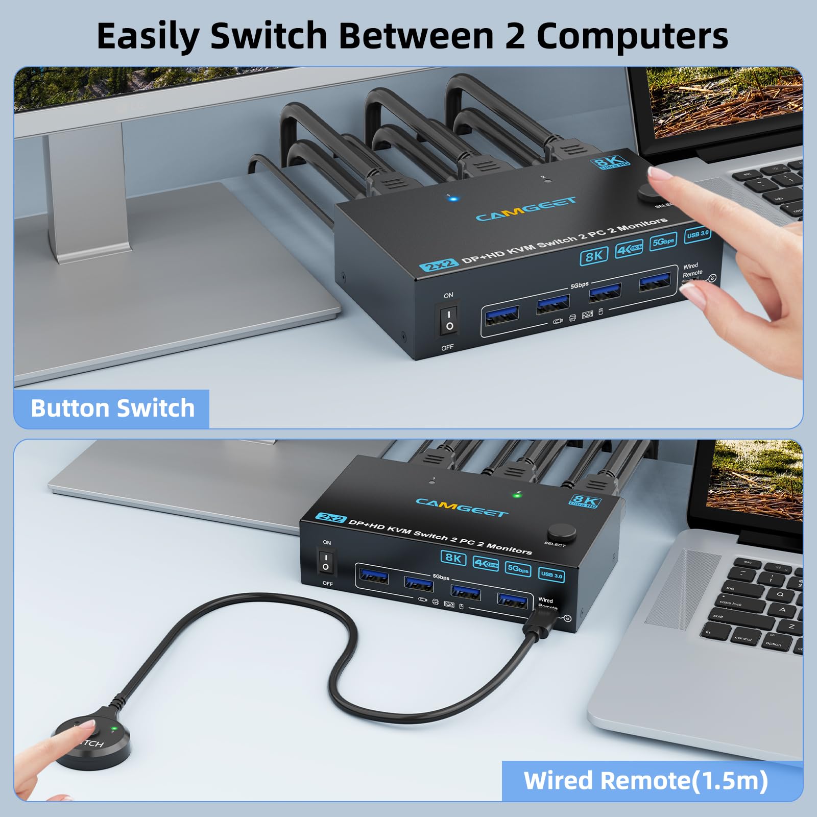 4K bij 144 Hz KVM-switch 2 mon - Hdmi Kvm Switch 4 Port Dual Monitor recensie en prijs