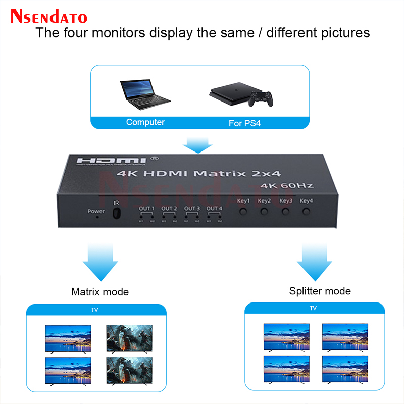 4K HDMI Matrix 2x4 Splitter 4K - Hdmi Splitter 1 In 4 Out 4K 60Hz recensie en prijs