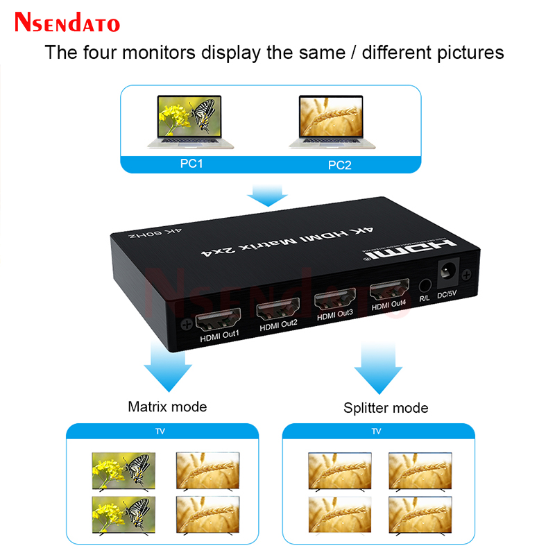 4K 60Hz HDMI Matrix 2x4 voor D - Hdmi Splitter 1 In 4 Out 4K 60Hz recensie en prijs
