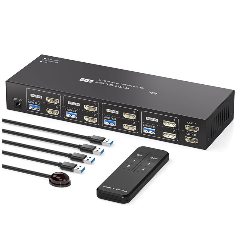 4K120hz-compatibele KVM-switch - Hdmi Kvm Switch 4 Port Dual Monitor recensie en prijs