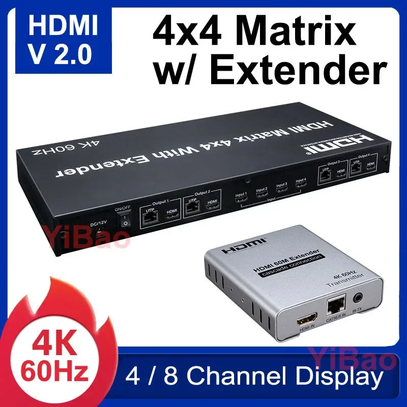 4K 60Hz 4x4 Matrix HDMI2.0 4x4 - Hdmi Matrix Switch 4X4 4K 60Hz recensie en prijs