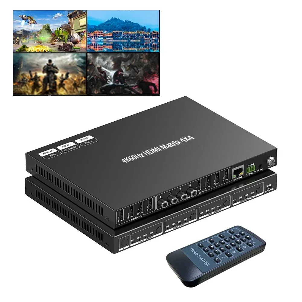 Nieuwe fabriek 8k 4k60hz 8 in  - Hdmi Matrix Switch 4X4 4K 60Hz recensie en prijs