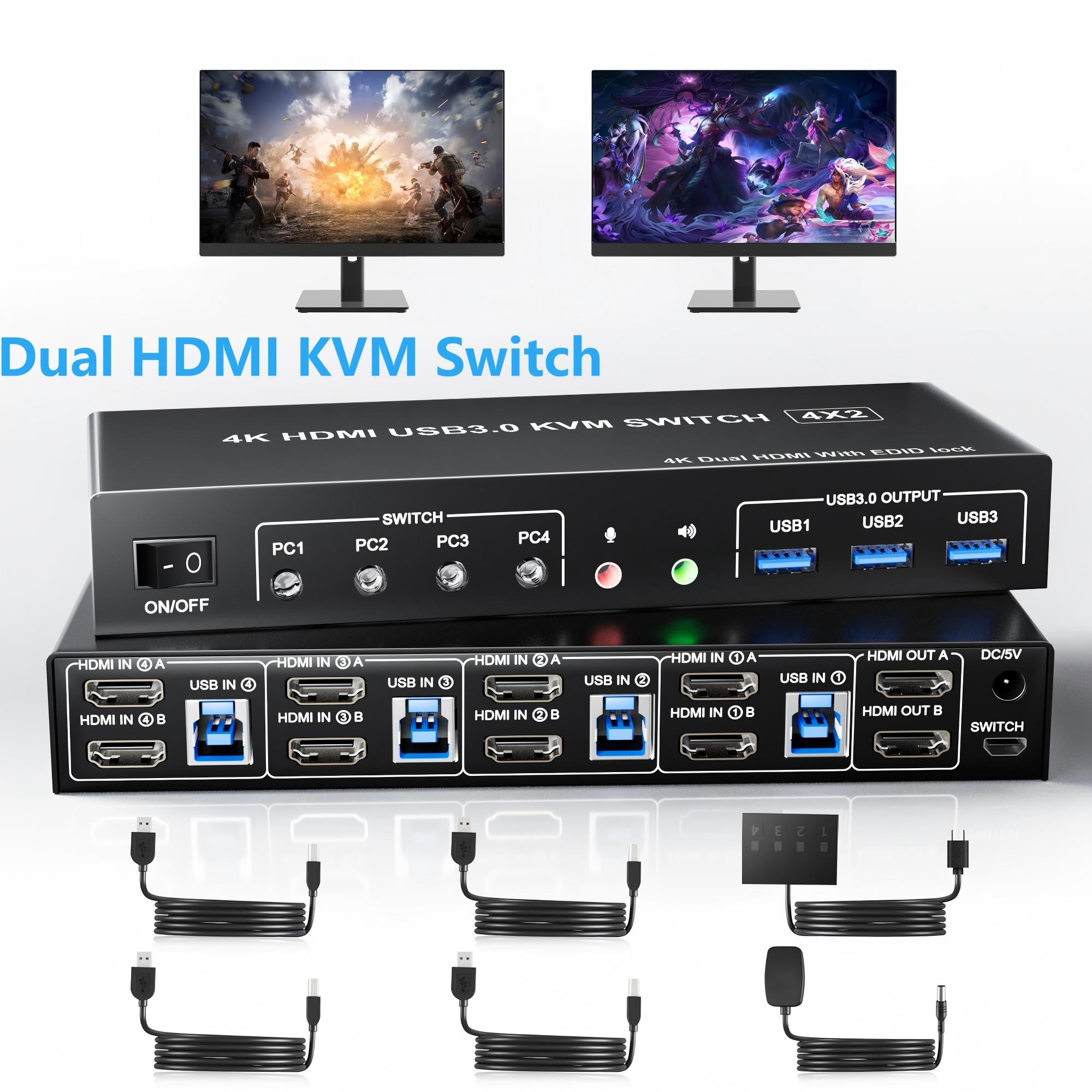 USB 3.0 KVM-switch 4 computers - Hdmi Kvm Switch 4 Port Dual Monitor recensie en prijs