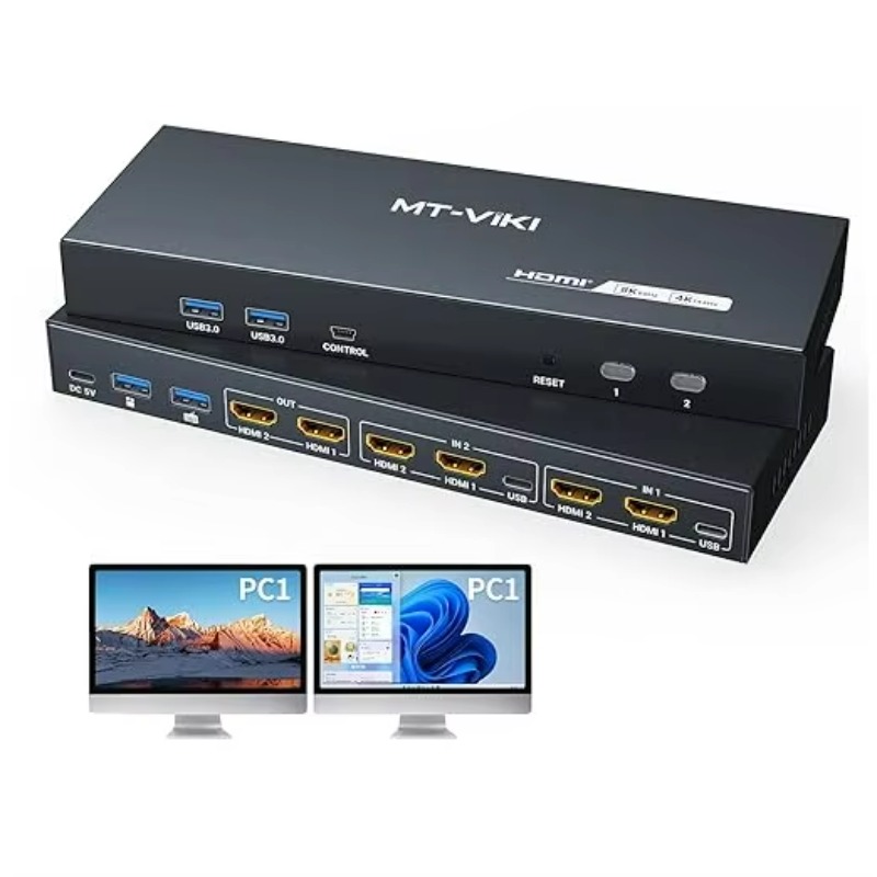 8K 60Hz HDMI KVM-schakelaar vo - Hdmi Kvm Switch 4 Port Dual Monitor recensie en prijs