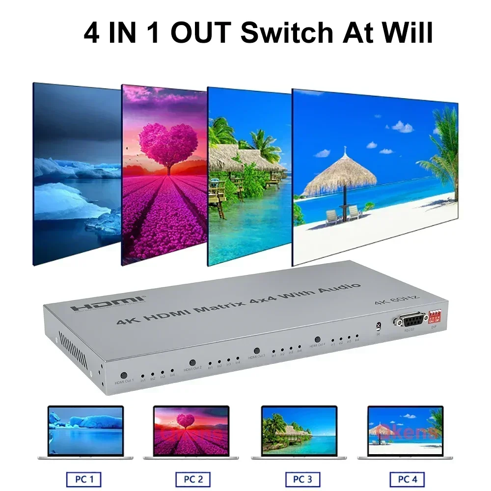 4K 60Hz 4x4 HDMI Matrix met R/ - Hdmi Matrix Switch 4X4 4K 60Hz recensie en prijs