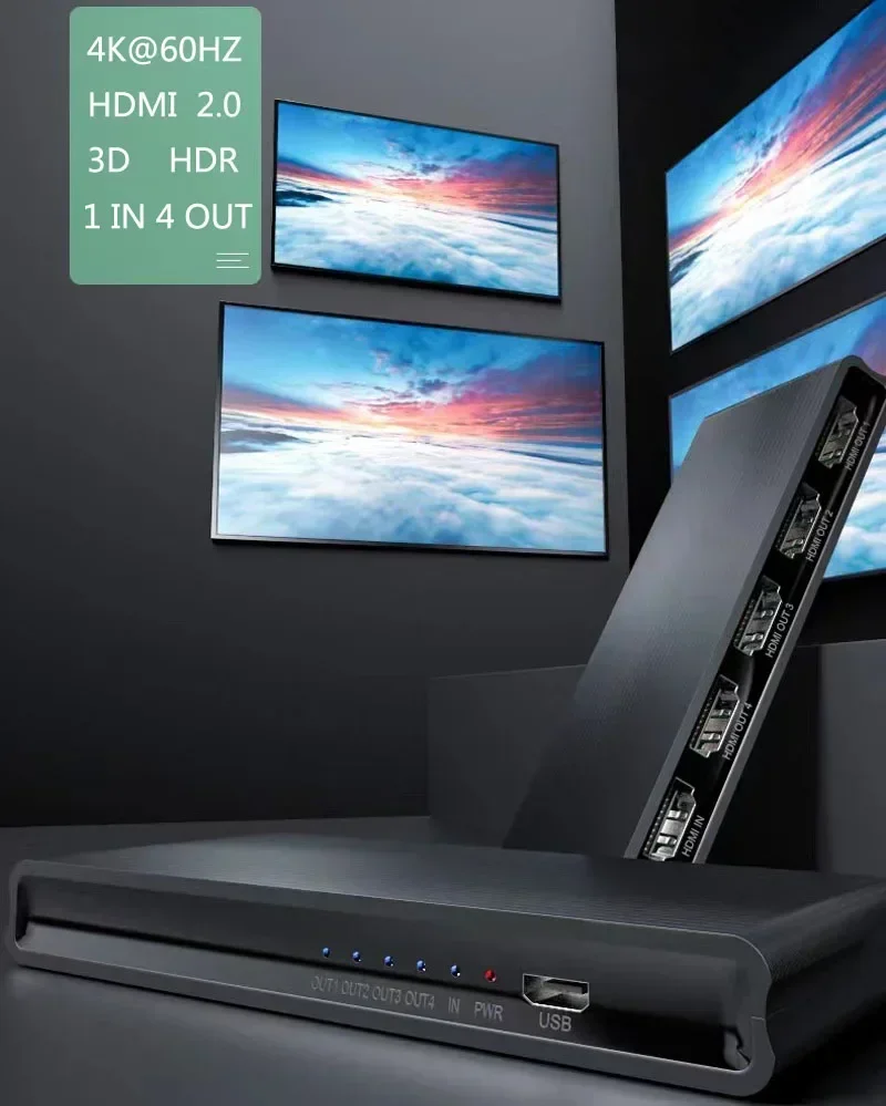 4K 60hz HDMI-splitter 1x2 1x4  - Hdmi Splitter 1 In 4 Out 4K 60Hz recensie en prijs