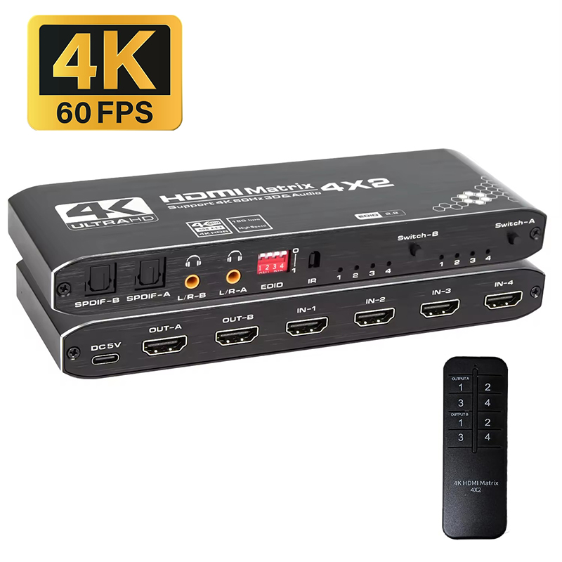 4K HDMI Matrix Switch 4x2 4K@6 - Hdmi Splitter 1 In 4 Out 4K 60Hz recensie en prijs