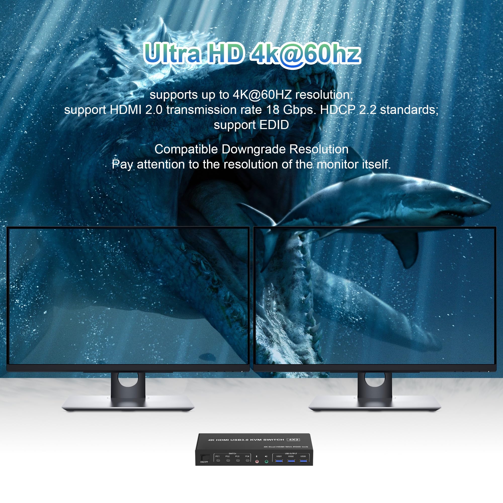 4 IN 2 UIT HDMI Dual Monitor K - Hdmi Kvm Switch 4 Port Dual Monitor recensie en prijs